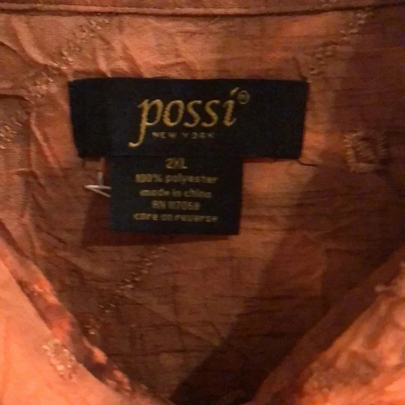 Possi Button Up Tie Dye Business Casual Shirt 2X - Picture 2 of 5
